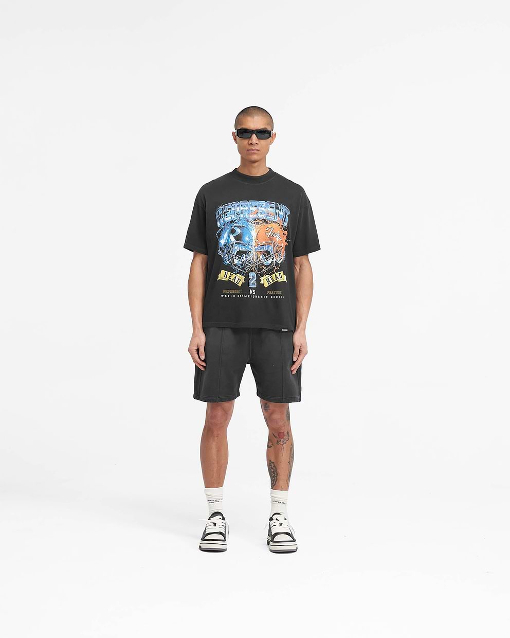 Represent X Feature Head 2 Head T-Shirt - Stained Black